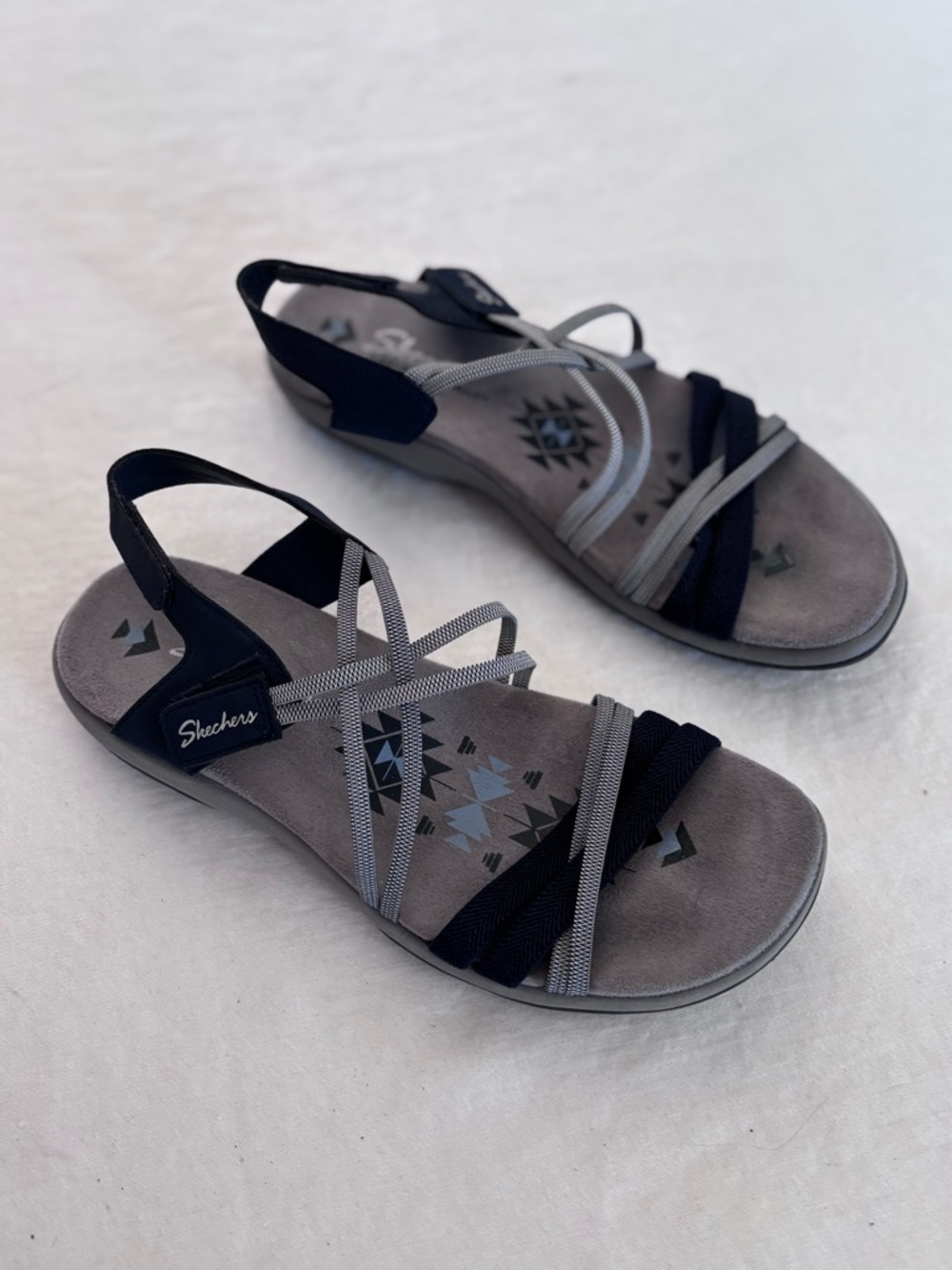 Skechers Women's Navy and Gray Strappy Sandals - Picture 6 of 13